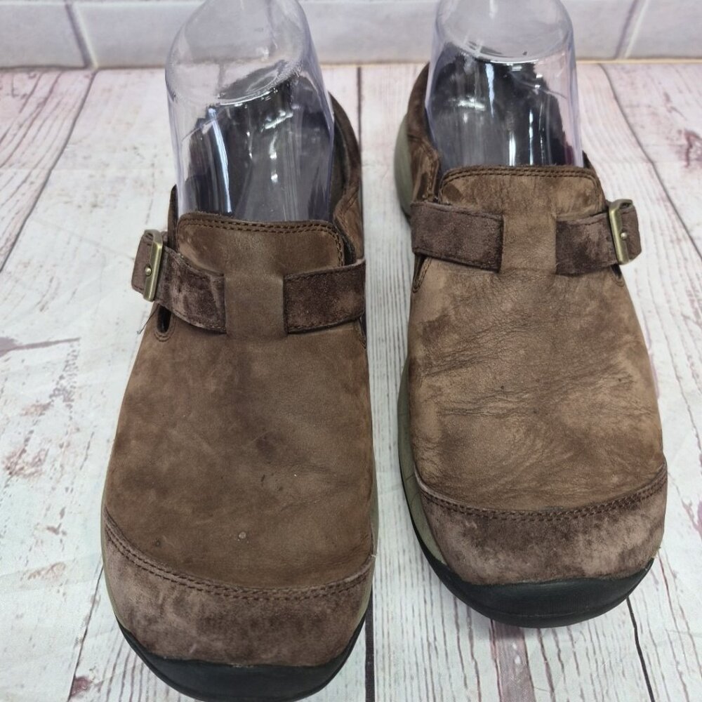 Merrell Encore Kassie Buckle Slide Flats Women's SZ 9 Brown Leather - Picture 7 of 9